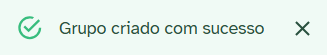 Confirmação de sucesso